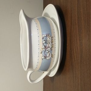 Vintage Ribbon Geese Gravy Boat with Saucer